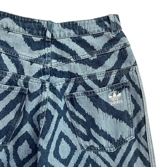 Adidas x Farm Rio Womens Wide Leg Track Pants Jeans 25 Baggy Loose Streetwear - Picture 6 of 15